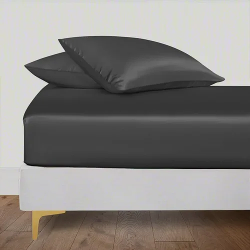 Miniatura 24 de LINENWALAS Tencel Lyocell Sábana bajera solo con ajuste seguro y cómodo en todo el contorno elástico de 16 pulgadas de profundidad, ropa de cama
