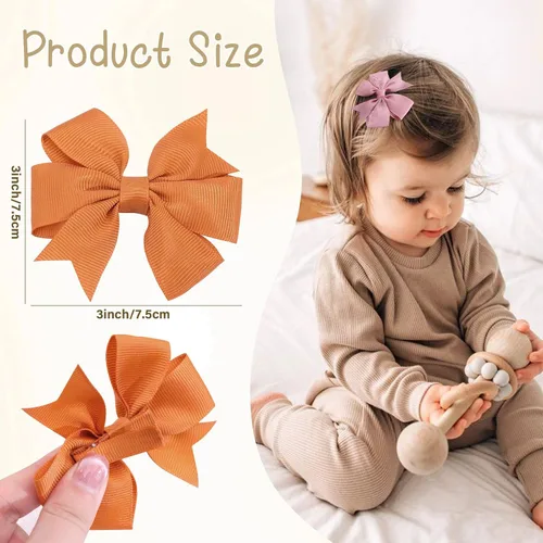 Miniatura 3 de 24 lazos para el cabello de 3 pulgadas para niñas, cinta de grogrén, pinzas para el pelo de bebé, accesorios para el cabello de niños pequeños