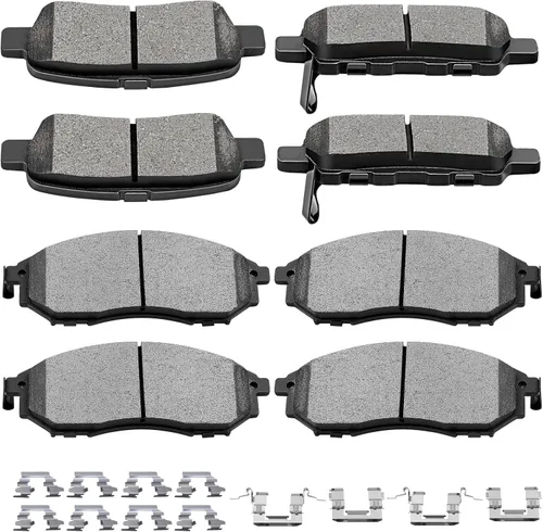 SCITOO - Juego de 8 pastillas de freno de cerámica, para Infiniti EX35, EX37, FX35, FX37, FX45, G25, G35, G37, M35h, M37, M37, M56, Q40, Q70L, QX50,