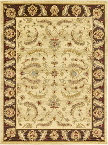 Miniatura 35 de Unique Loom - Colección Voyage - Alfombra redonda tradicional oriental, marrón, Polipropileno, Marrón/Azul Claro