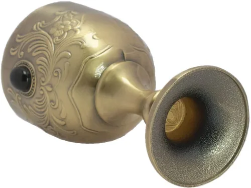 Miniatura 6 de Copa de cáliz con incrustaciones de latón grabado en relieve de licor taza de proxeneta tamaño pequeño 1.7 oz (piedra preciosa)