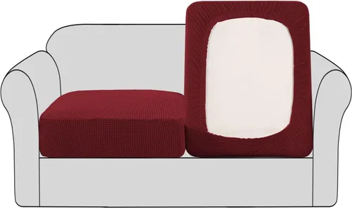 Miniatura 31 de H.VERSAILTEX - Fundas elásticas para cojín de sofá individual, fundas de asiento para silla de sofá, protector de cojín con tejido jacquard de sarga