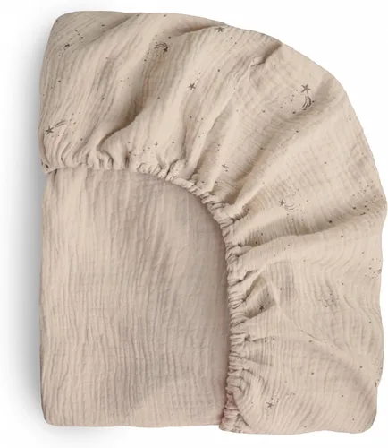 Miniatura 10 de mushie Sábana bajera ajustable de muselina extra suave 192 hilos 28 x 52 pulgadas (natural)