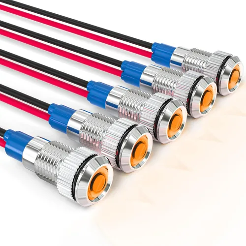 Miniatura 22 de GASHER Luz indicadora de ahorro de energía de 110V/24V/12V 20mA Tamaño del orificio de montaje 0.472 in (1/2 pulgada) Verde, Amarillo, Rojo, Azul