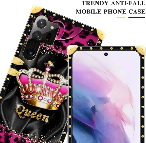 Miniatura 2 de Funda compatible con Samsung Galaxy S23 Ultra, J Crown Queen con estampado de leopardo de lujo, elegante, suave, TPU, a prueba de golpes, protección