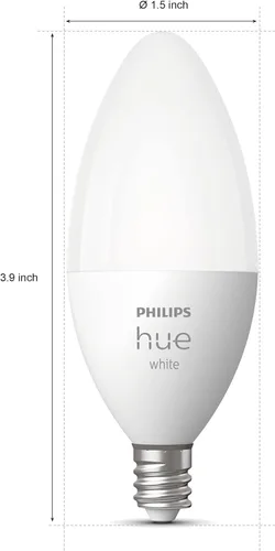 Miniatura 4 de Philips Hue Bombilla LED inteligente en forma de vela B39 de 40 W, luz blanca cálida suave, paquete de 2, 450 lúmenes, E12, interior, control