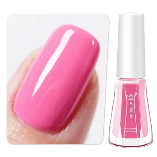 Miniatura 15 de Esmalte de uñas negro, esmalte de uñas de secado rápido, sin rayas, esmalte de uñas de larga duración para uñas de boda de otoño, manicura acogedora