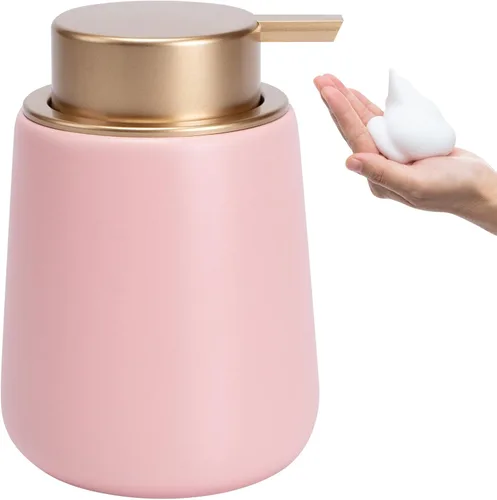 Miniatura 17 de Dispensador de jabón de cerámica con bomba fácil de prensar, dispensador de líquido de loción de manos para champú, baño, cocina, 12 onzas