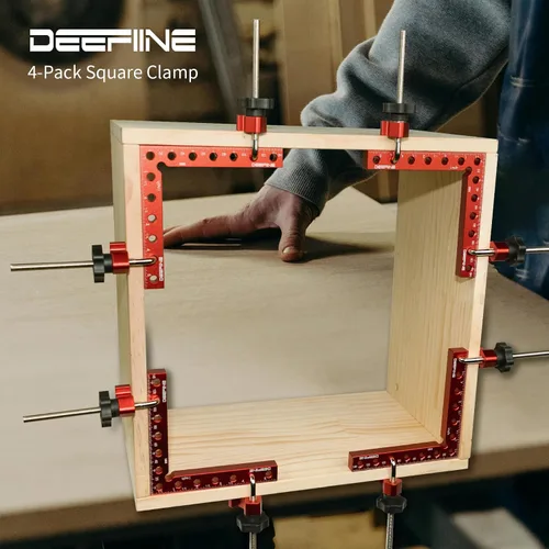 Miniatura 5 de Paquete de 4 abrazaderas de esquina de 90 grados de 5.5 pulgadas para carpintería Aluminum Alloy Positioning Squares, Clamping Right Angle Clamps