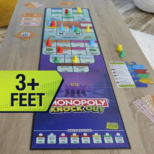 Miniatura 3 de Monopoly Knockout - Juego de mesa 2-8 jugadores Promedio de 20 minutos Juegos de mesa rápidos para familias, niños, adolescentes y adultos A