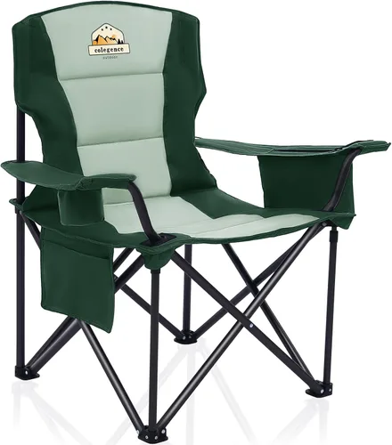 Miniatura 18 de Colegence Sillas de Camping Plegables de Tamaño Grande - Soporte de 450 LBS Silla de Campamento de Servicio Pesado con Cojín Acolchado, Sillas Negro