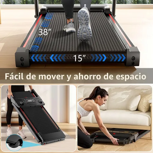 Miniatura 6 de Treadmills for Home 3.0HP Quiet Foldable Treadmill with Incline, Portable Walking Pad with Handle Bar, Walking Pad Treadmill for Running and Jogging