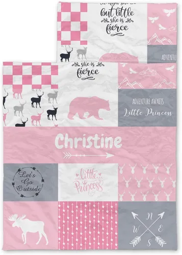 Miniatura 2 de Juego de alfombrillas personalizadas para siesta con nombre, sacos de dormir de oso para niñas, colchón de cama personalizado para niños, bolsas