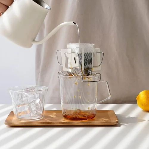 Miniatura 7 de watchget Soporte de bolsa de café de goteo de oído colgante Bolsa de papel de filtro de café portátil Soporte de goteo de oreja colgante Silla
