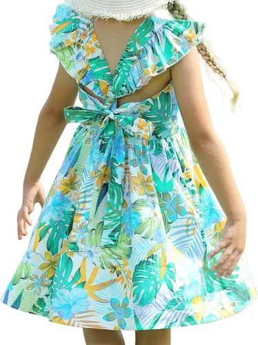Miniatura 315 de Vestido de verano para niña, de algodón, con diseño floral