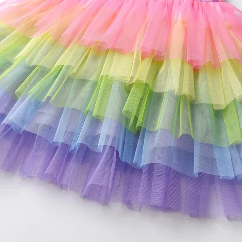 Miniatura 4 de VIKITA Vestidos de verano para niñas pequeñas, ropa de manga corta, vestidos de tutú de fiesta para niñas pequeñas, 2-8 años