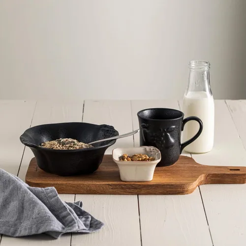 Miniatura 3 de Casafina Taza de cerámica de cerámica de 10 onzas, colección Madeira Harvest, negro mate, apto para microondas y lavavajillas, acristalamiento