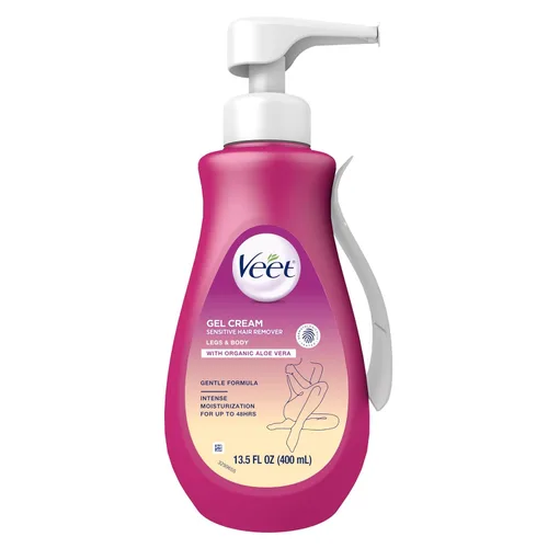 Miniatura 10 de Depilatorio, Crema depilatoria Veet Gel Sensitive, 13.5 onzas, Fórmula sensible con Aloe Vera y Vitamina E (paquete de 1)