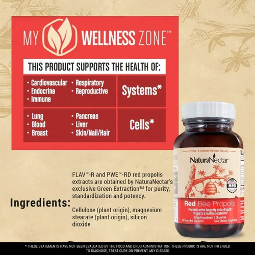 Miniatura 3 de NaturaNectar Paquete de propóleos de abeja natural, trío y propóleos rojos, para apoyo inmunológico y cardiovascular y un metabolismo saludable*