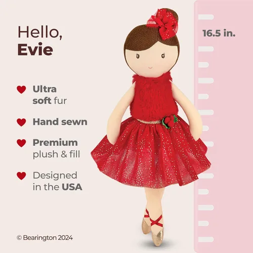 Miniatura 2 de Bearington Evie - Muñeca de bailarina de Navidad, muñeca de bailarina de 16.5 pulgadas, regalo ideal de Navidad para niños pequeños, niños