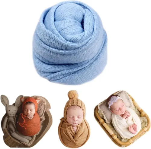 Coberllus Manta de punto elástico para fotografía de bebé recién nacido, para niños y niñas, sesión de fotografía