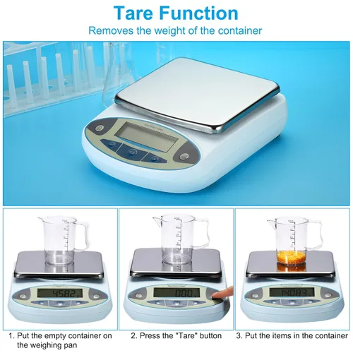 Miniatura 6 de PATIKIL Báscula de laboratorio de 35.27 oz x 0.00 oz, balanza analítica electrónica de alta precisión sensible, báscula de precisión digital