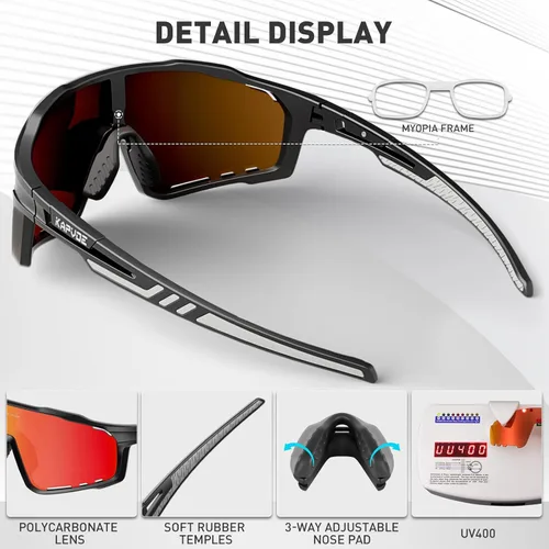 Miniatura 4 de KAPVOE Gafas de Ciclismo Polarizadas para Hombres y Mujeres MTB Bicicleta Montaña TR90 Gafas Deportivas para Correr Bicicleta K76 A06