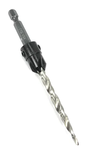 Miniatura 24 de FTG USA Juego de brocas avellanadoras de madera ajustable, 5 piezas, broca avellanadora #4 #6 #8 #10 #12 con broca cónica para carpintería