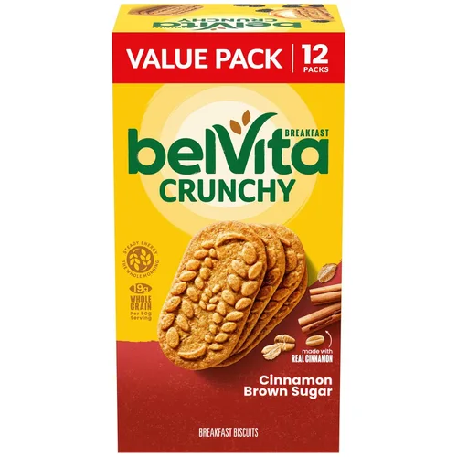 belVita Galletas de desayuno con canela y azúcar morena, 12 paquetes (4 galletas por paquete)