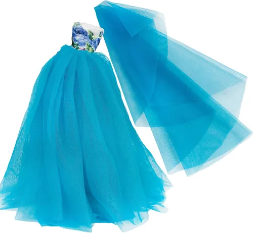 Miniatura 7 de Ropa de muñeca para niña de 11.5 pulgadas, vestido de fiesta de noche con velo largo en blanco y negro
