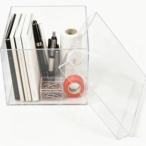 Miniatura 17 de KissYou Pequeña caja de acrílico con tapa, cubo cuadrado transparente, contenedores de almacenamiento de joyas para dulces, graduación, boda, fiesta
