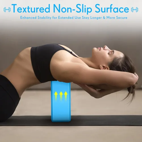 Miniatura 4 de RoundFunny Paquete de 4 bloques de yoga antideslizantes para pilates, bloques de espuma de ladrillo para pilates, danza, gimnasia, entrenamiento