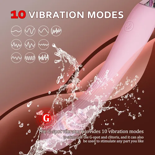 Miniatura 3 de Consolador vibrador suave de silicona completa para estimulación del clítoris y anal con 10 patrones de vibración, juguetes sexuales para adultos