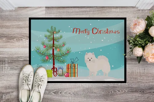 Miniatura 2 de Caroline's Treasures CK3441MAT - Tapete de árbol de Navidad esquimal americano, 18 x 27 pulgadas, tapete para puerta delantera, interior y exterior