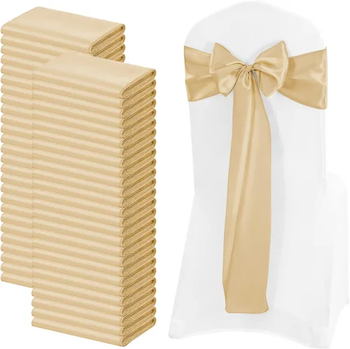 Miniatura 36 de 72 bandas de satén para silla, color azul bebé, lavables y reutilizables, fundas universales para silla, suministros para atar en la espalda