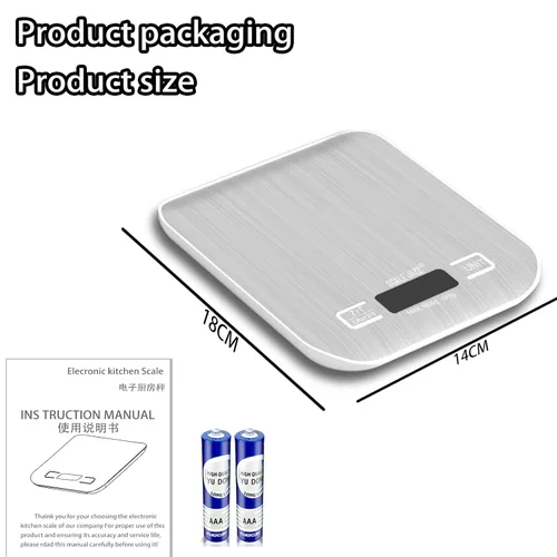 Miniatura 8 de Mini báscula digital de 22.0 lbs/22 libras, báscula de cocina, báscula de alimentos, báscula de café, 6 unidades, apagado automático, tara, acero