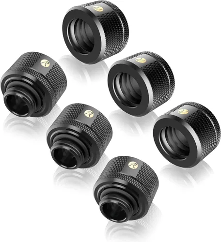 Miniatura 8 de RAIJINTEK PELIAS BLACK - D140906 G1/4" 0.551 in OD 90 grados accesorios de latón, negro, paquete de 6 (0R40B00228)