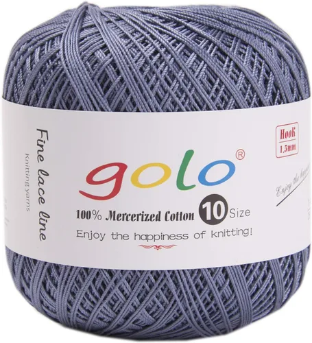 Miniatura 35 de Golo - Bolas de hilo para crochet de algodón tamaño 10, color algodón para crochet D-Fresa D078-fresa