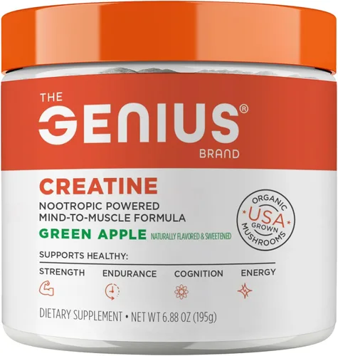 Genius Creatine Powder, suplemento post entrenamiento para hombres y mujeres con monohidrato de Creapure, clorhidrato Hcl MagnaPower y Carnosyn