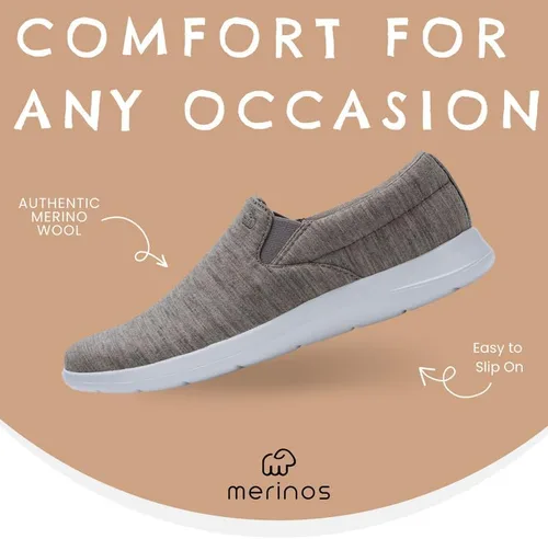 Miniatura 4 de Merinos Zapatos deportivos de moda para mujer, zapatos casuales sin cordones, hechos con lana australiana, zapatos de tenis ligeros y duraderos