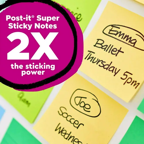 Miniatura 3 de Post-it Notas súper adhesivas de papel 100% reciclado, amarillo canario, 3 pulgadas x 5 pulgadas, 12 blocs de notas adhesivas, 70 hojas por bloc