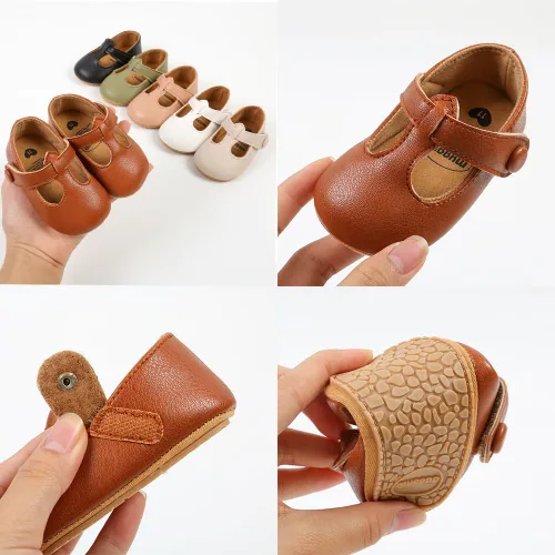 Miniatura 3 de Zapatos planos Mary Jane para bebés y niñas con Bownot, suela suave, suela suave, piel sintética, recién nacidos, primeros pasos, para fiesta