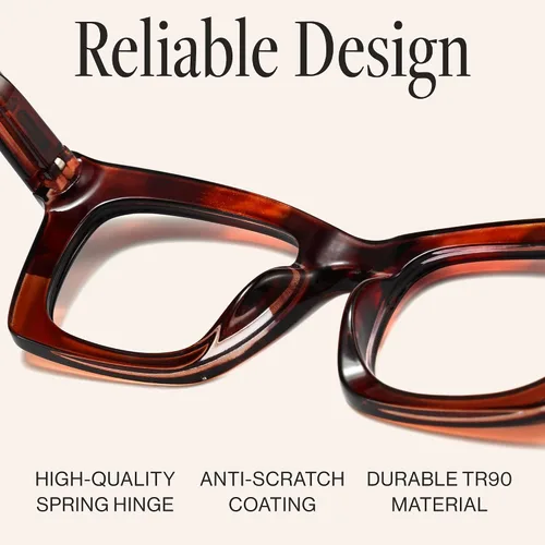 Miniatura 7 de CCVOO Lentes de lectura elegantes para mujer, anteojos elegantes, lectores de luz azul, tramposos Negro + Transparente + Menta Marbel +