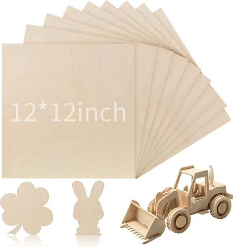 Miniatura 8 de Vicenpal 24 hojas de madera de tilo de 0.118 pulgadas, madera sin terminar para manualidades, tilo para corte láser, modelos arquitectónicos
