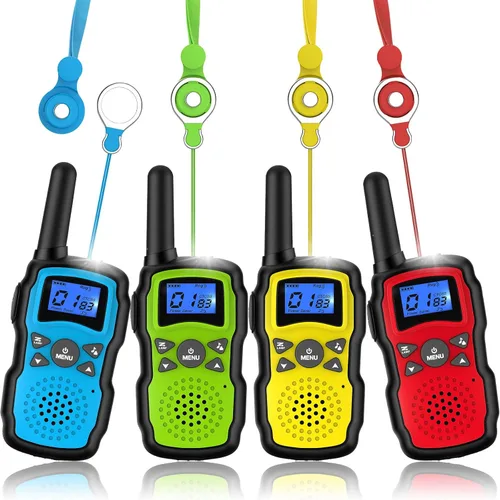 Miniatura 9 de Wishouse Walkie Talkies para niños, paquete de 4 unidades, walkie talkie familiar para adultos y niños de largo alcance, para acampar al aire libre