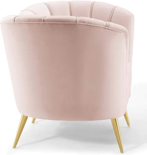 Miniatura 4 de Modway EEI-3874-PNK Opportunity Channel - Sillón de terciopelo copetudo en color rosa