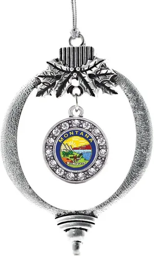 Miniatura 234 de Inspired Silver - Twin One - Adorno festivo de Navidad de plata - Adorno festivo de árbol de Navidad con dije de círculo y circonita cúbica