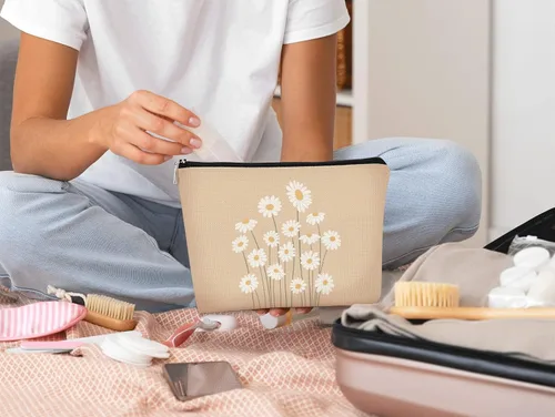 Miniatura 4 de Bolsa de maquillaje floral, bolsa de cosméticos de flores, bolsa de maquillaje estética, bolsa de maquillaje pequeña, bolsa de maquillaje para flor
