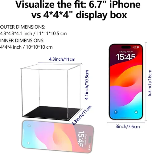 Miniatura 2 de Evron Vitrina para coleccionables para ensamblar, caja de acrílico transparente, alternativa a estuche de vidrio para exhibir figuras de acción