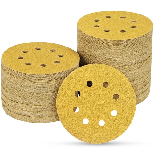 Miniatura 41 de 165 piezas, discos de lija de 5 pulgadas redondos, papel de lija de gancho y bucle para lijadora orbital aleatoria, grano 40 60 80 120 150 240 320